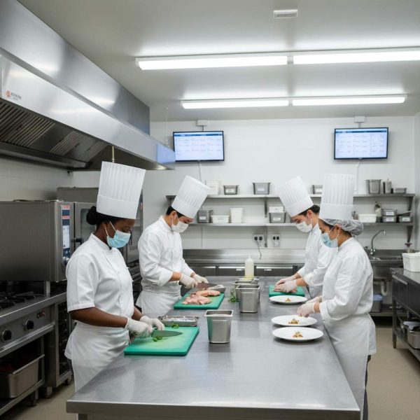 La sicurezza alimentare HACCP in una cucina di un ristorante.