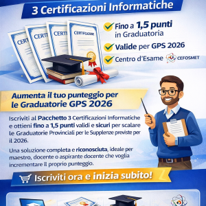 🎓 GPS 2026 – Pacchetto Promozionale 3 Certificazioni Informatiche